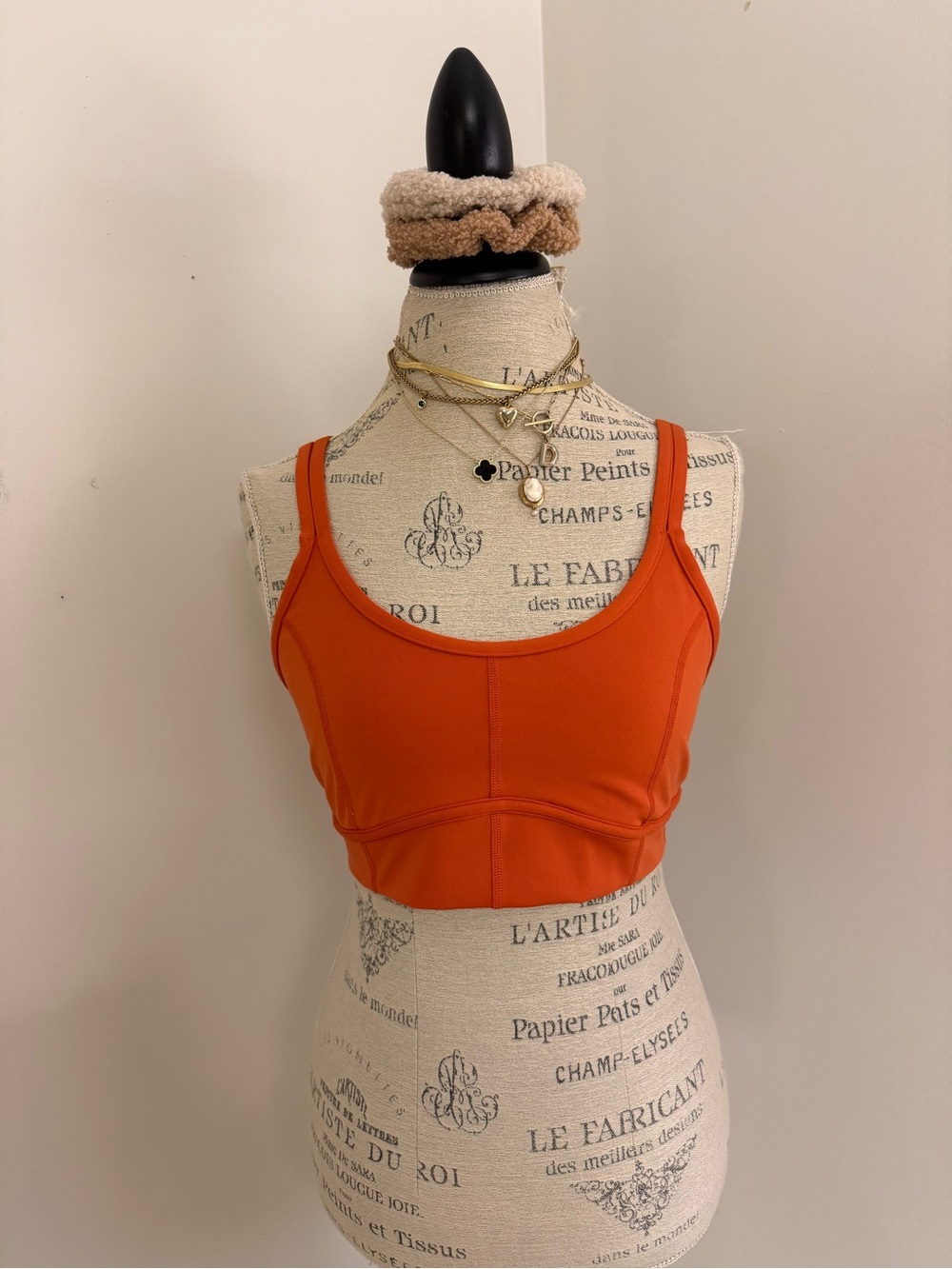 Women's Orange Crop Sports Bra
